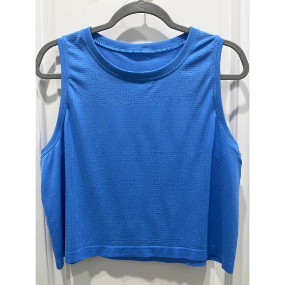 Lululemon Breeze By Muscle Crop Tank in Brisk Blue Sz 10 / 12 - Picture 2 of 8
